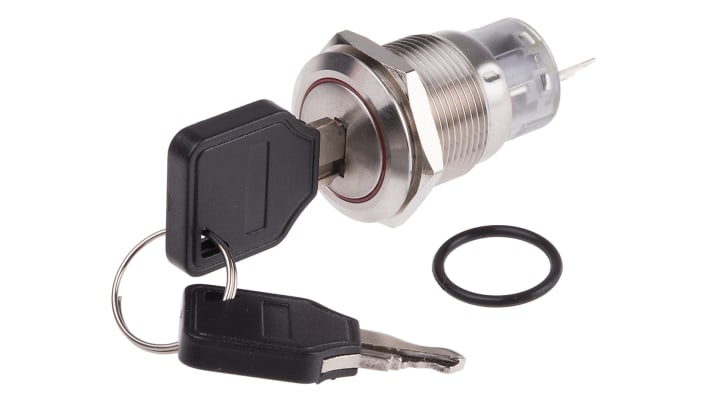 [RS-877-1999] RS PRO IP40 Key Switch, SPDT, 5 A 2-Way Common-Key