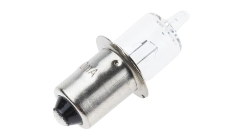 RS PRO Clear Halogen Bulb P13.5s, Mini Candle, 2.8 V, 9.3mm
